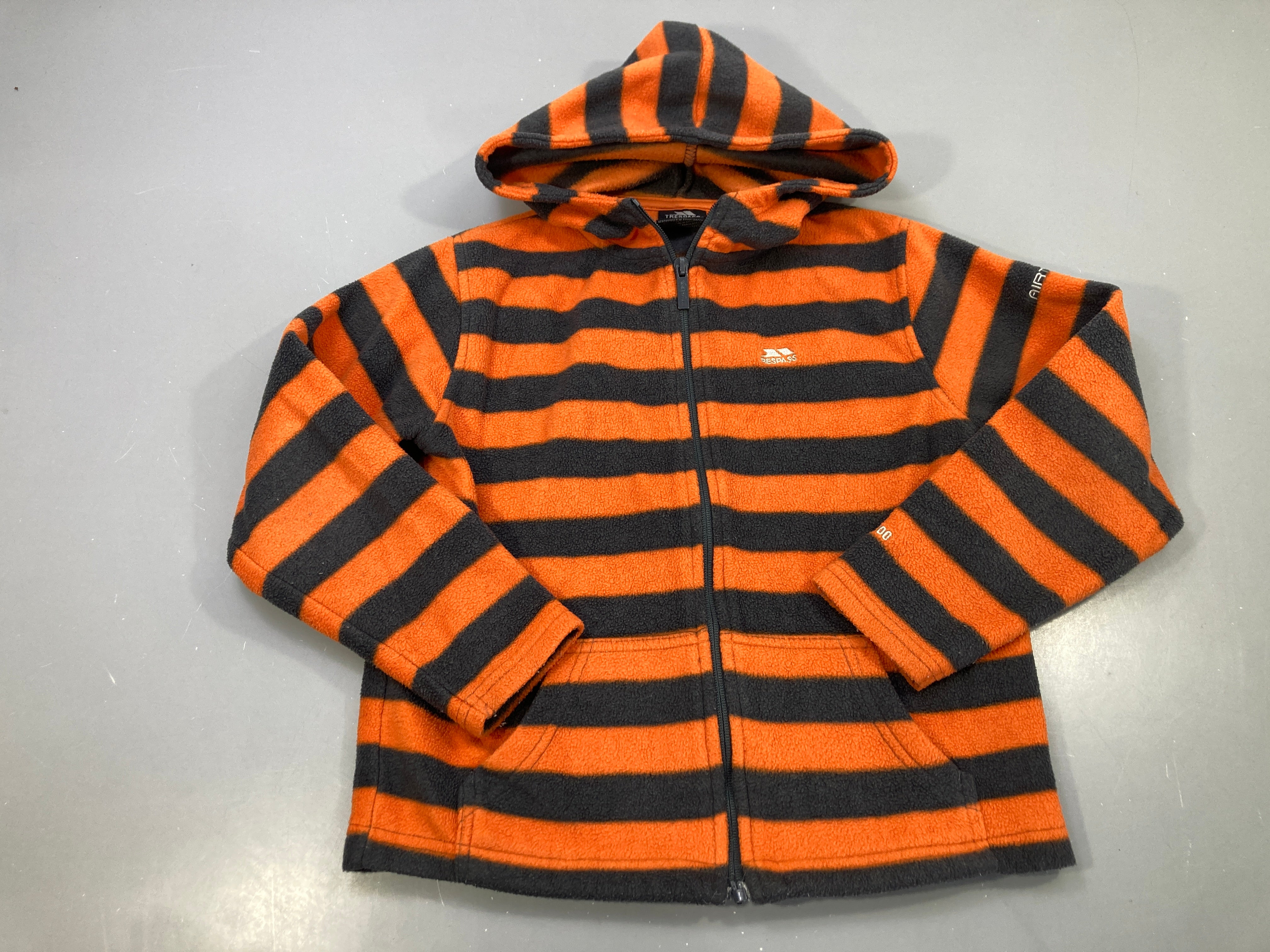 Polar zippé capuche orange rayée noir, Trespass