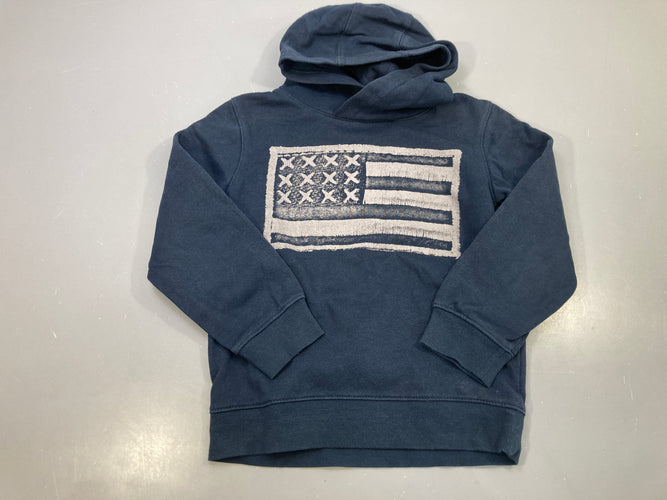 Sweat à capuche bleu marine, motif drapeau américain, moins cher chez Petit Kiwi