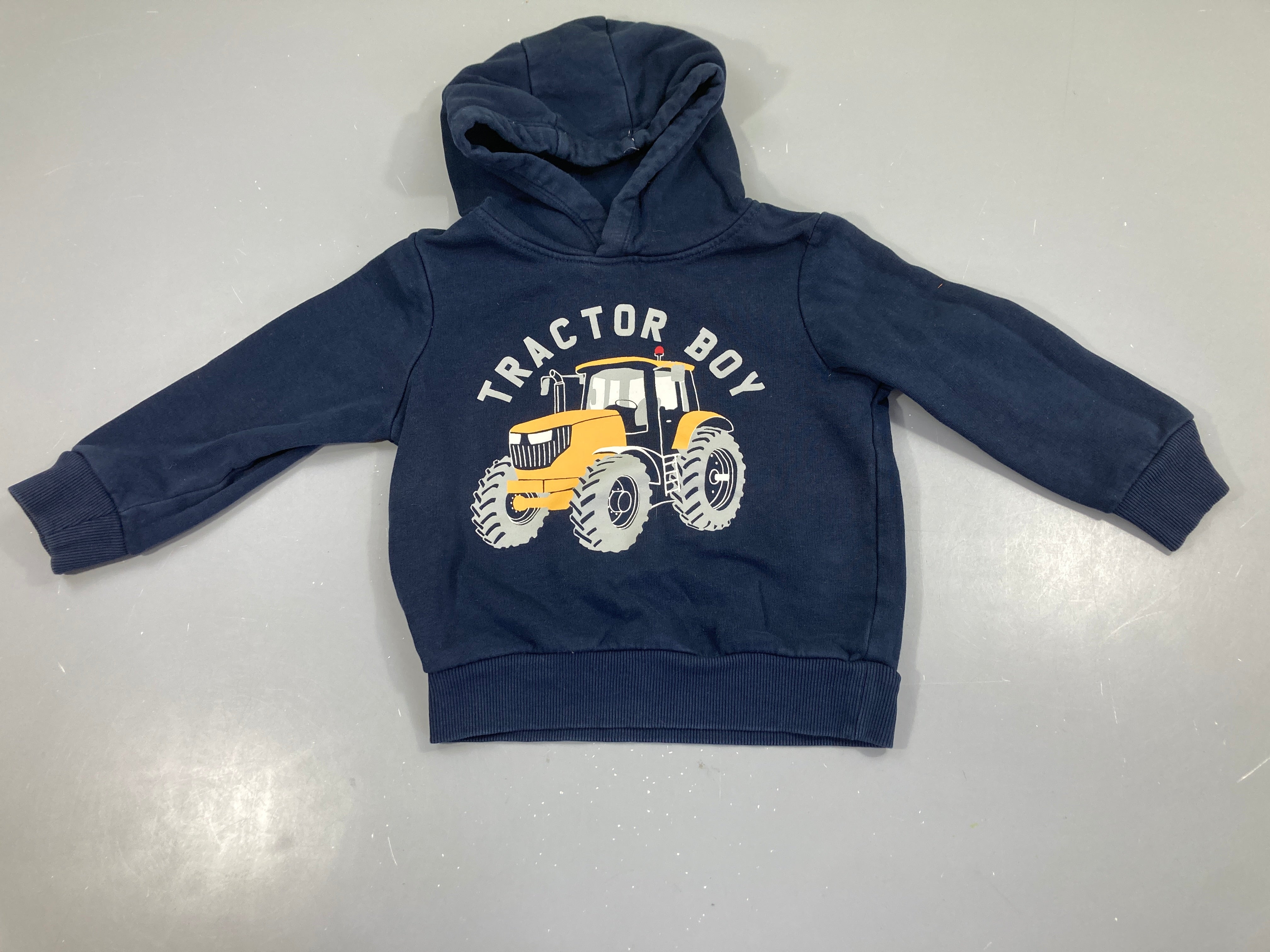 Sweat à capuche bleu foncé tracteur