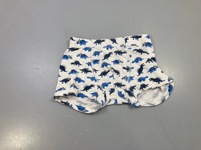 Boxer blanc motif dinosaures bleus, moins cher chez Petit Kiwi