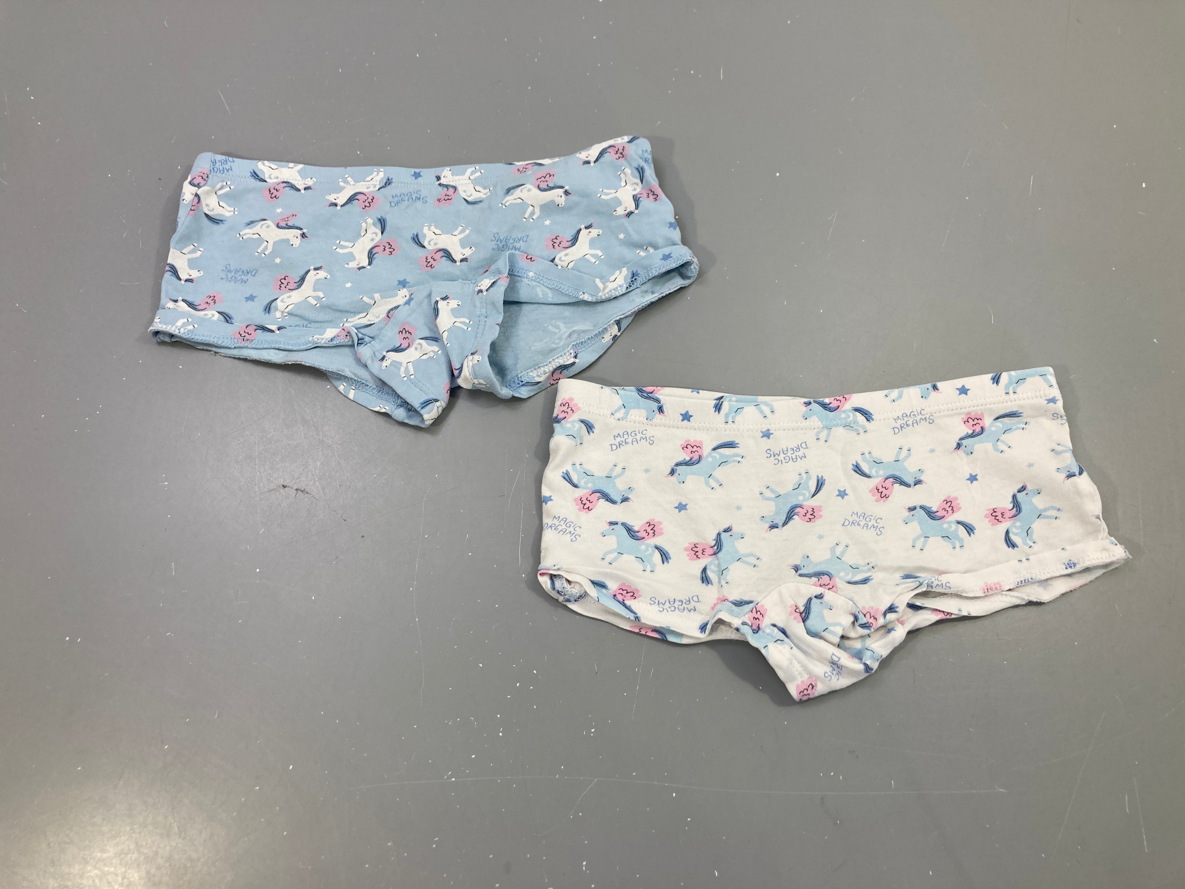 Lot de 2 shortys imprimé licornes bleu et blanc, Magic Dreams