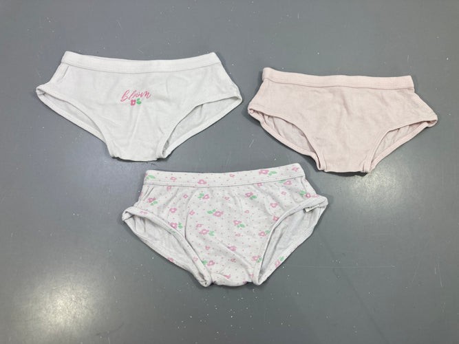Lot de 3 culottes, imprimé fleurs et unies, Bloom, moins cher chez Petit Kiwi