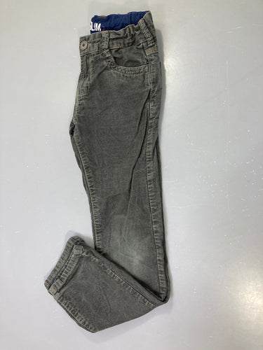 Pantalon velours côtelé gris, coupe slim, moins cher chez Petit Kiwi