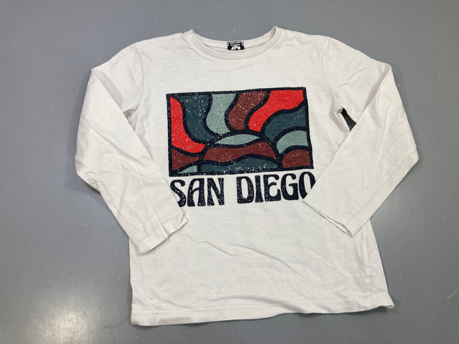 T-shirt m.l écru, motif San Diego, moins cher chez Petit Kiwi