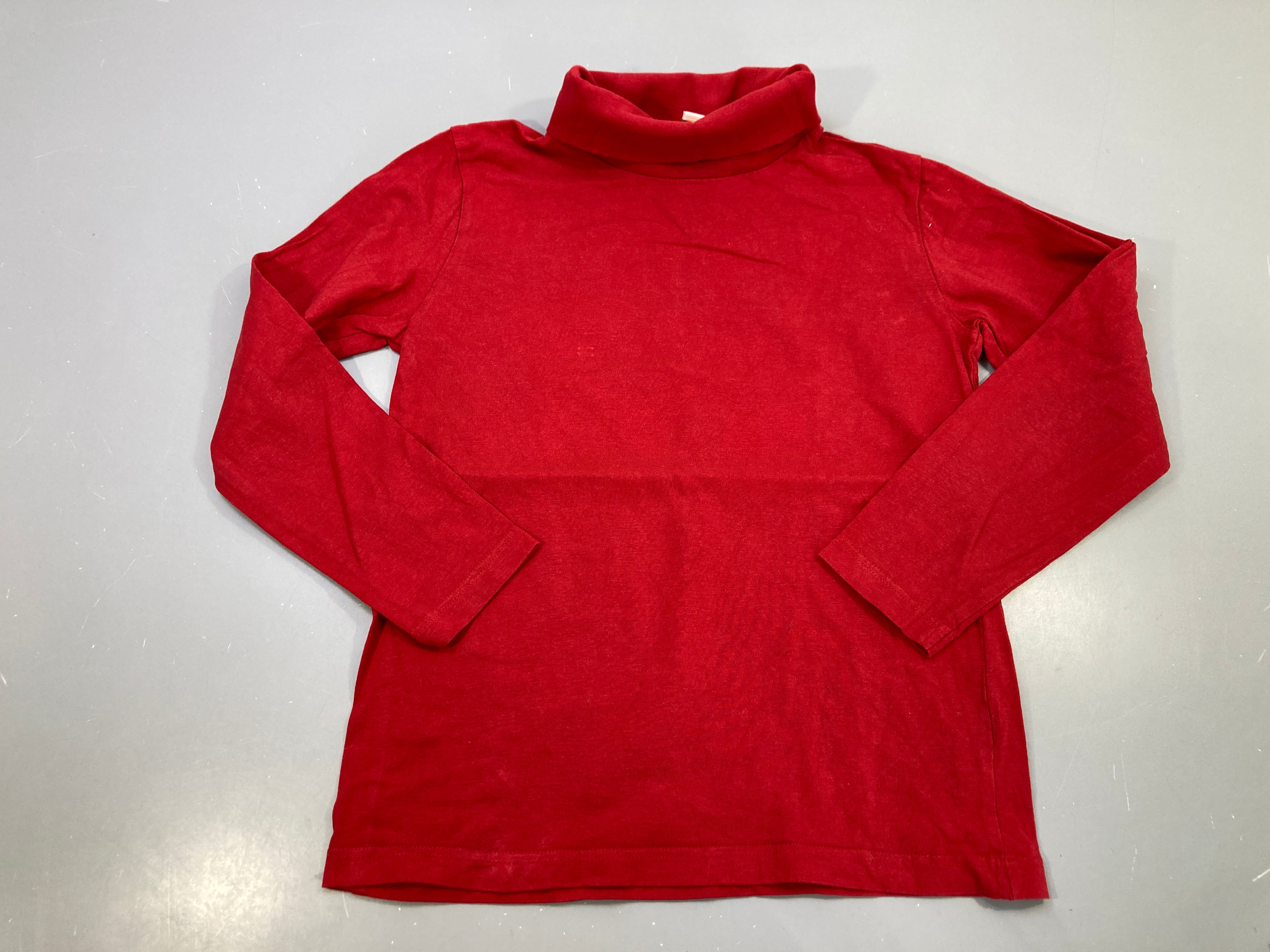 T-shirt m.l col roulé rouge uni