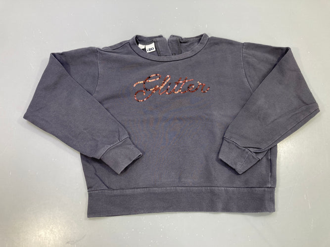 Sweat court gris anthracite, Glitter pailleté, iDO, moins cher chez Petit Kiwi