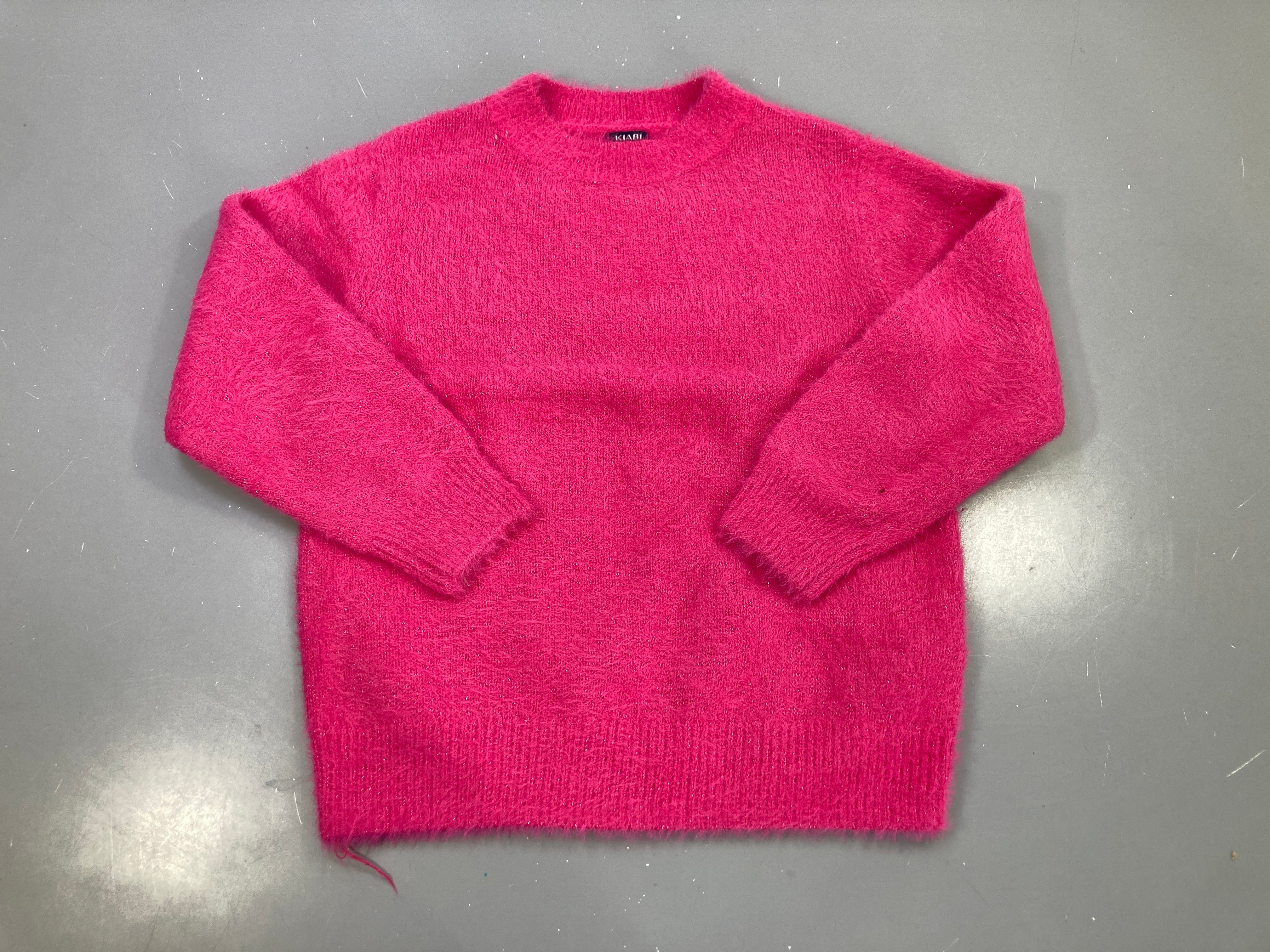 Pull duveteux rose fuchsia