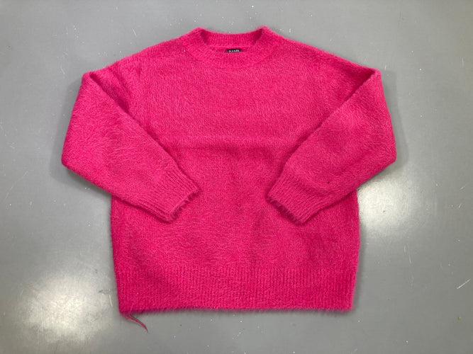 Pull duveteux rose fuchsia, moins cher chez Petit Kiwi