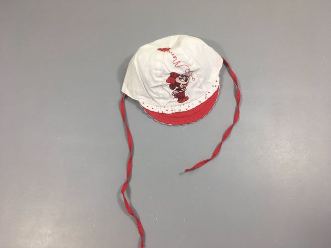 Casquette souple blanche/rouge Minnie, 44cm, moins cher chez Petit Kiwi