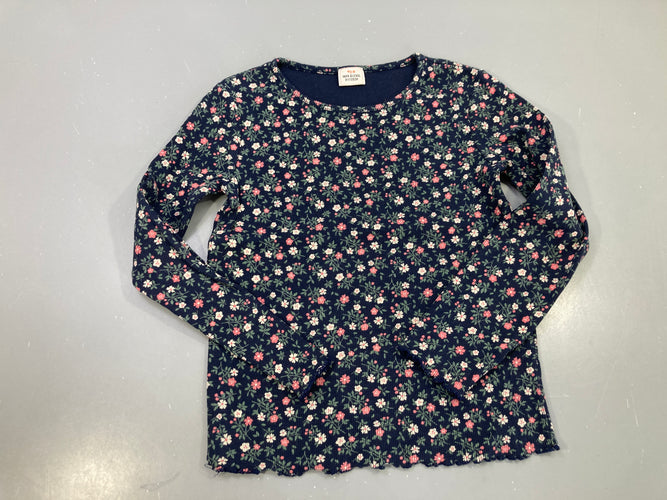 T-shirt m.l bleu marine fleuri rose et blanc, Tape à l'oeil, moins cher chez Petit Kiwi