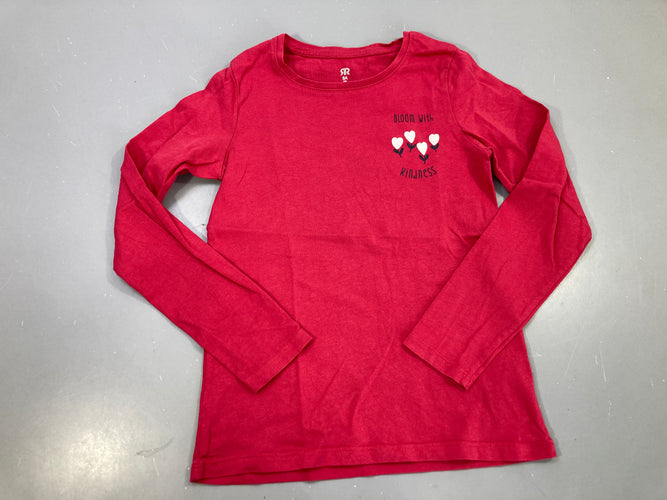 T-shirt m.l rouge, coeurs Bloom with kindness, moins cher chez Petit Kiwi