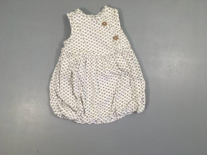 Robe boule s.m jersey blanc pois gris boutons, moins cher chez Petit Kiwi