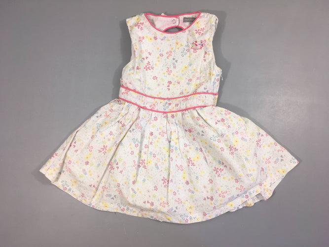 Robe s.m blanche fleurie dos ouvert, moins cher chez Petit Kiwi