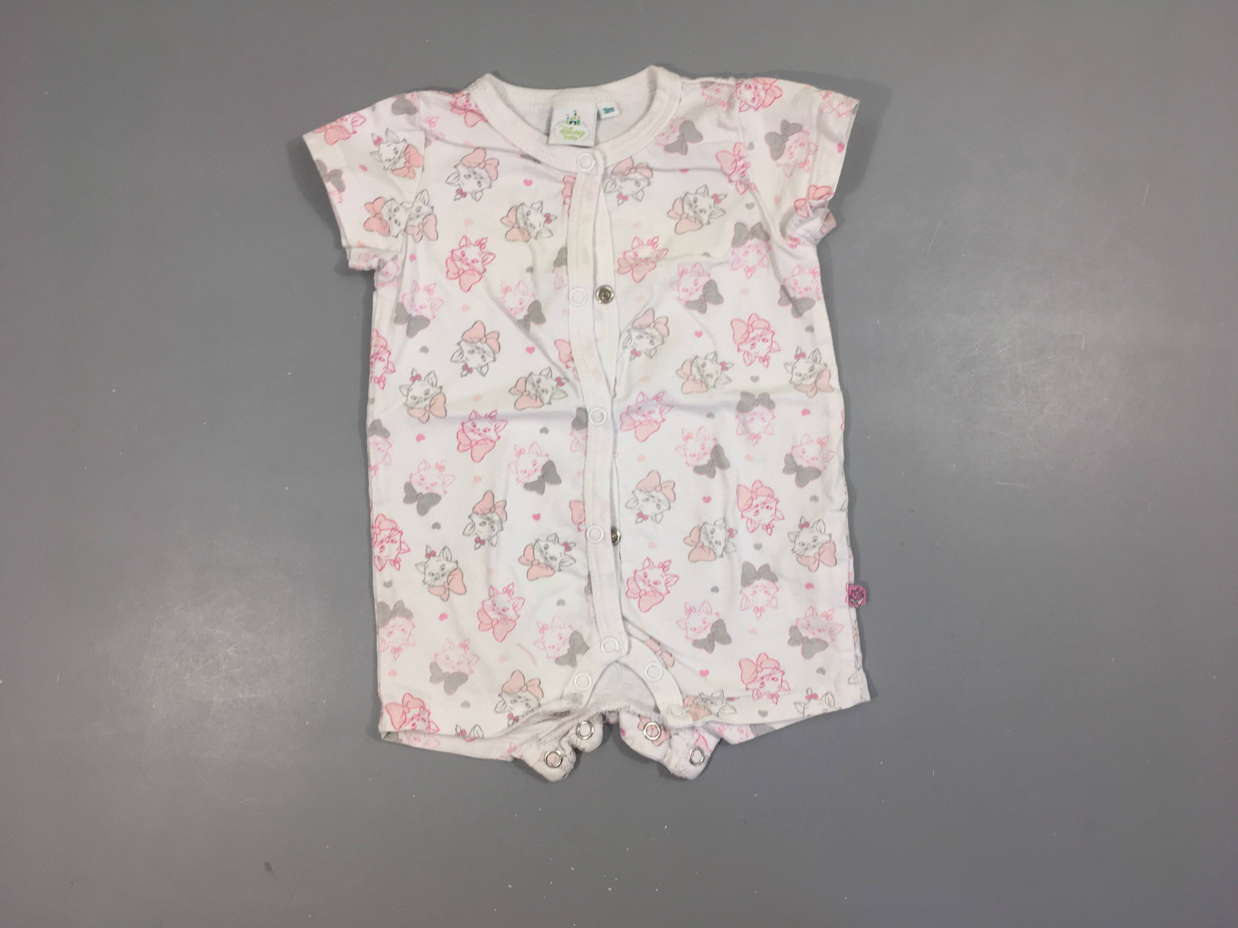 Combishort m.c jersey blanc aristochat Marie, légèrement bouloché