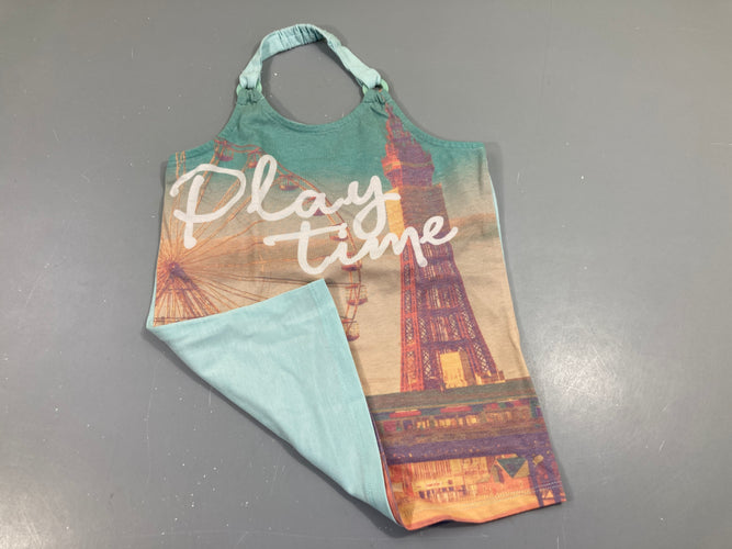 T-shirt s.m dos nu turquoise, play time, moins cher chez Petit Kiwi