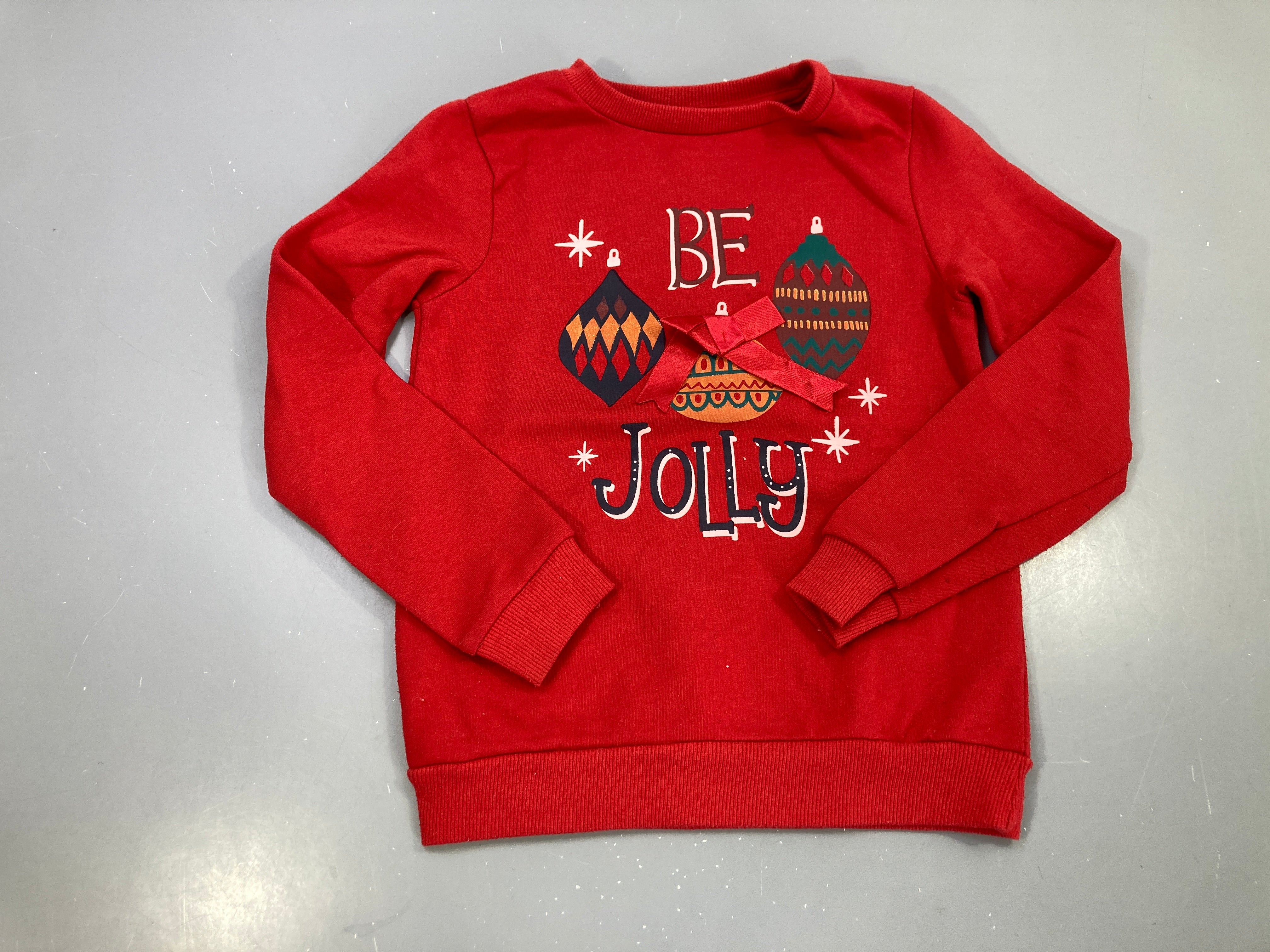 Sweat rouge, motif Noël Be Jolly Bouloché