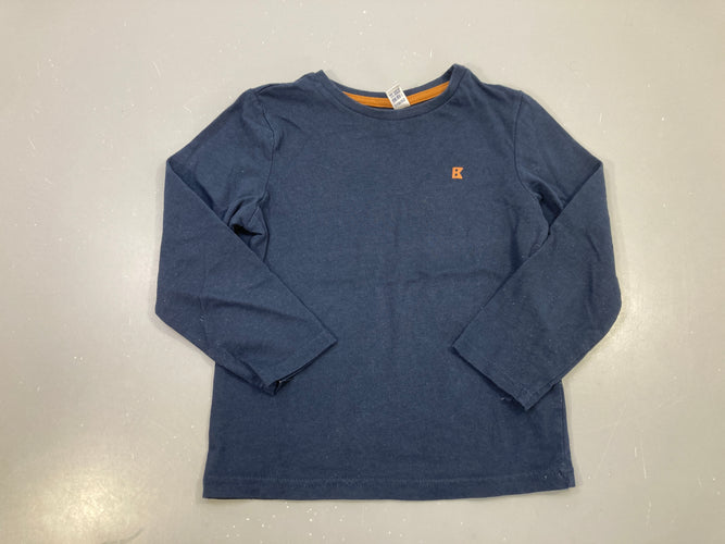 T-shirt m.l bleu marine, logo B orange, moins cher chez Petit Kiwi
