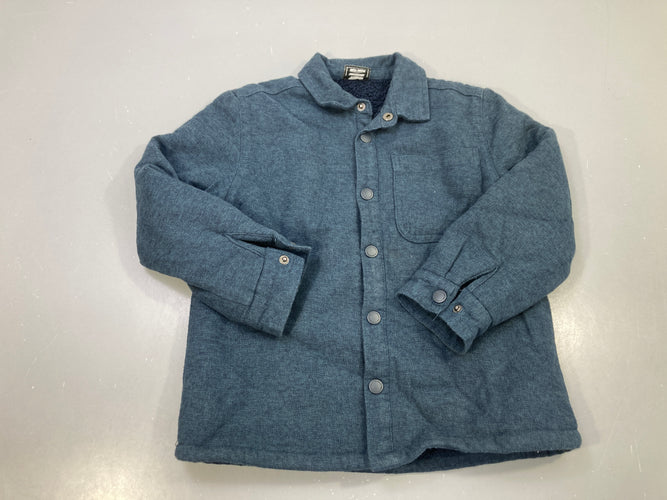 Surchemise chaude vert bleuté doublure sherpa, moins cher chez Petit Kiwi