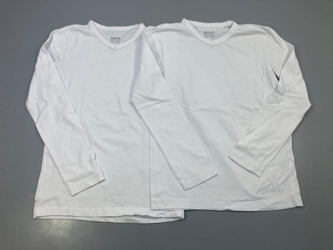 T-shirt m.l blanc col V, lot de 2, moins cher chez Petit Kiwi