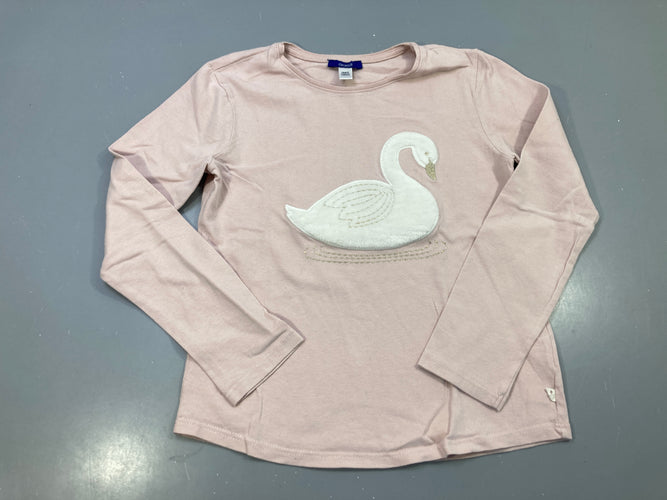T-shirt m.l rose pâle, cygne texturé, moins cher chez Petit Kiwi