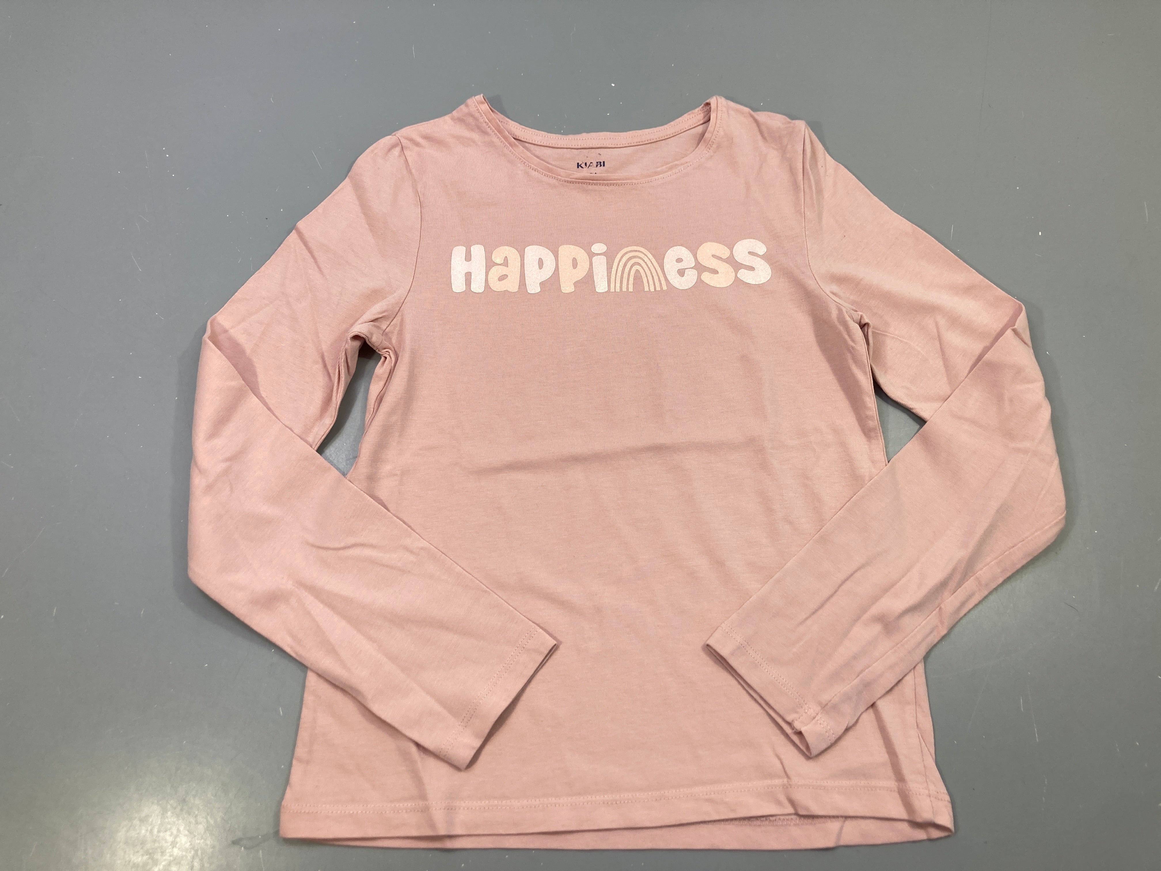 T-shirt m.l rose poudré, motif HAPPINESS