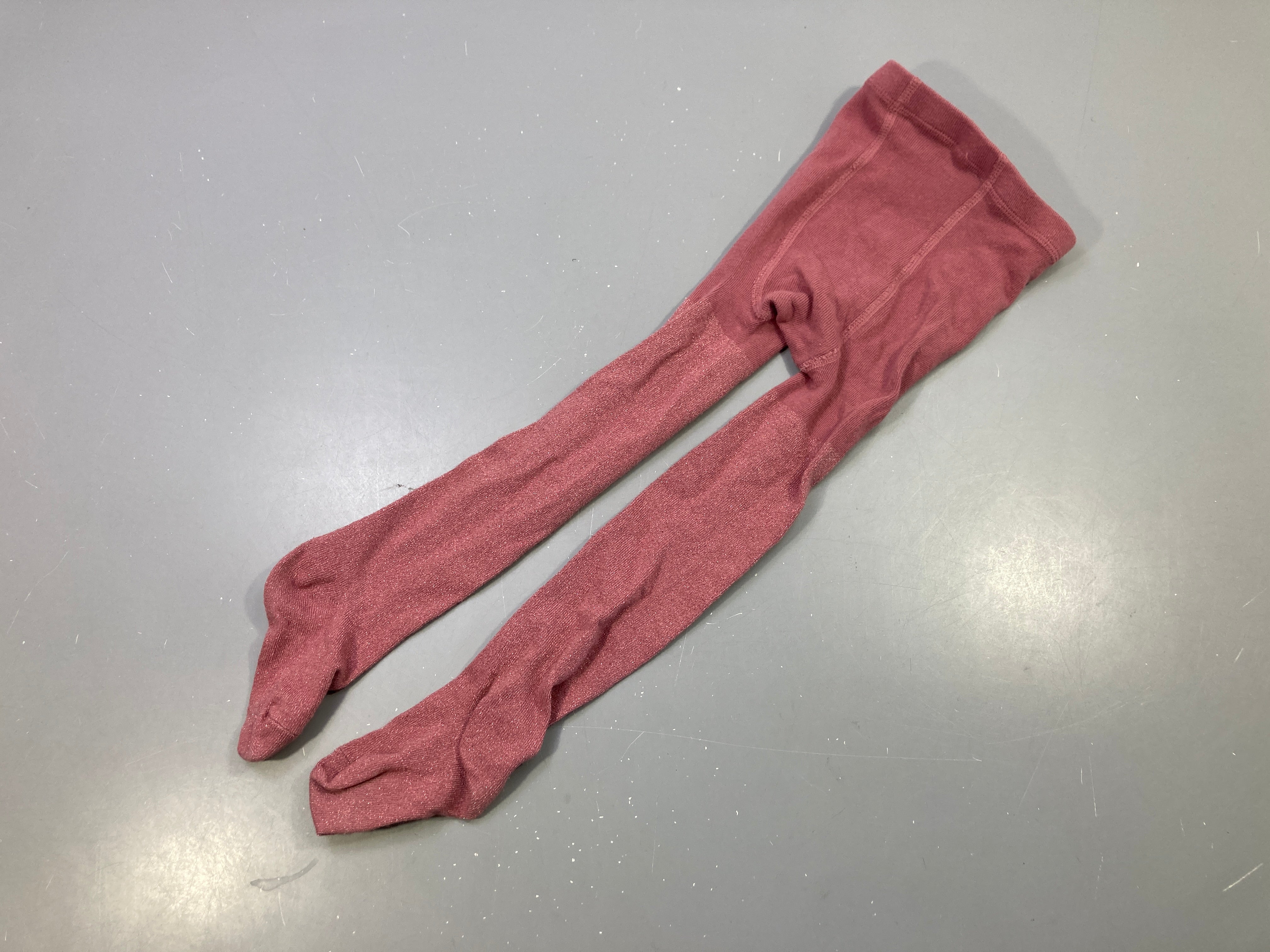 Collants vieux rose pailleté