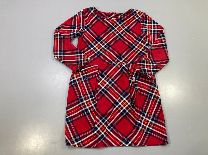 Robe m.l rouge tartan, moins cher chez Petit Kiwi