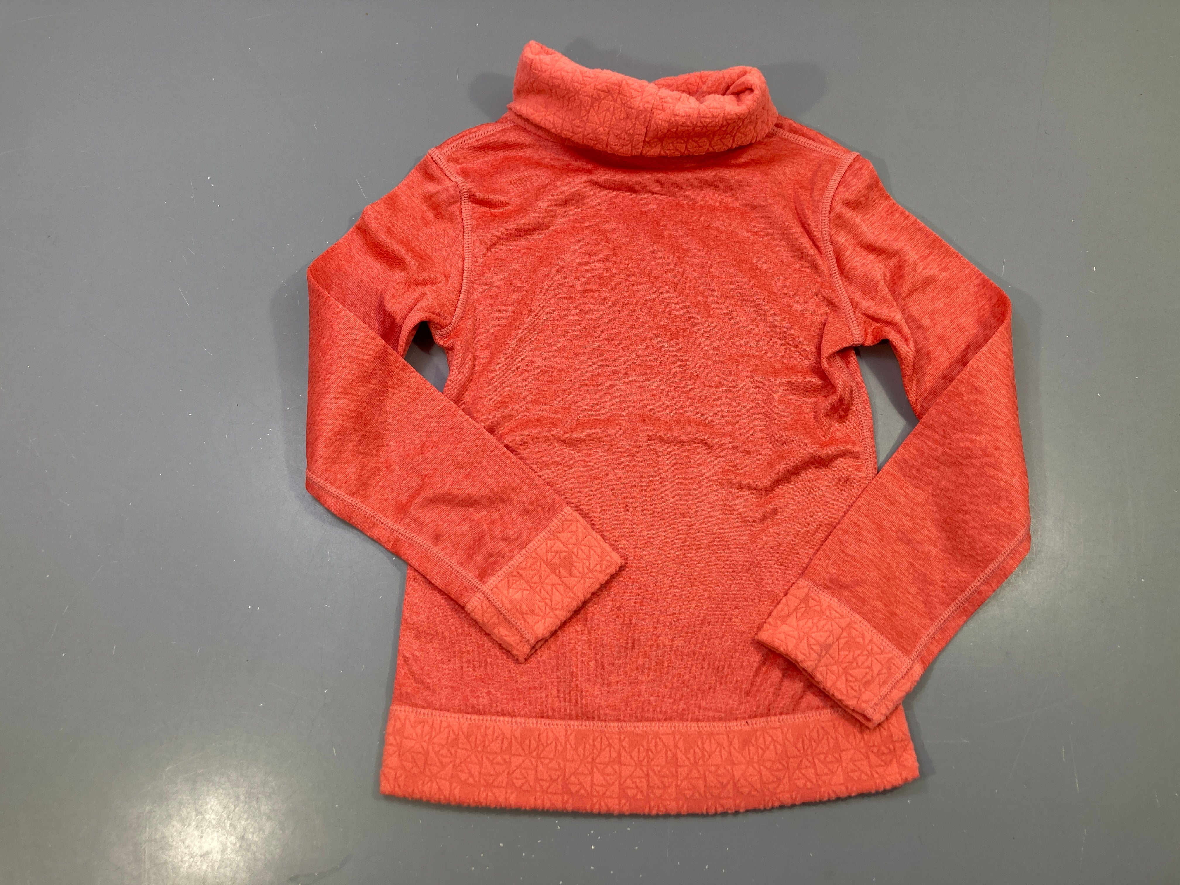 T-shirt m.l col roulé thermique réversible corail chiné, col et poignets texturés géométriques, Wed'ze