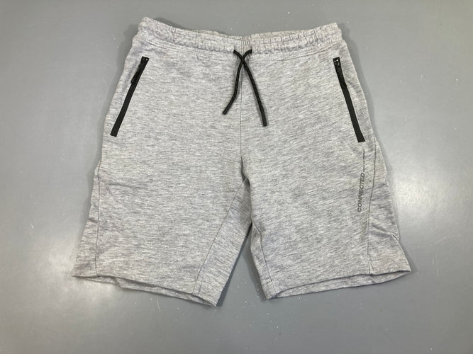 Bermuda molleton gris zip, moins cher chez Petit Kiwi