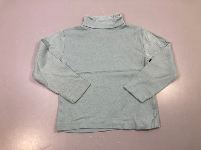 T-shirt m.l col roulé vert d'eau uni, moins cher chez Petit Kiwi