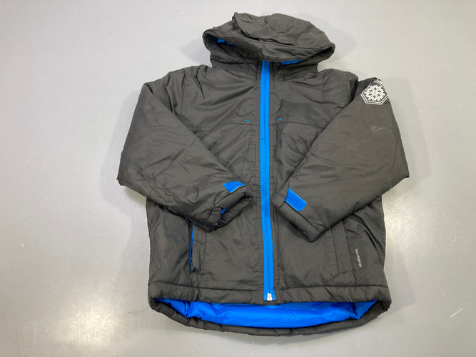 Veste zippée noire bleu électrique capuche, imperméable ski, Wedze, moins cher chez Petit Kiwi