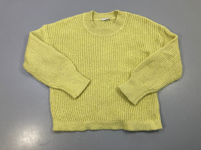 Pull vert anis maille côtelée Légèrement bouloché, moins cher chez Petit Kiwi