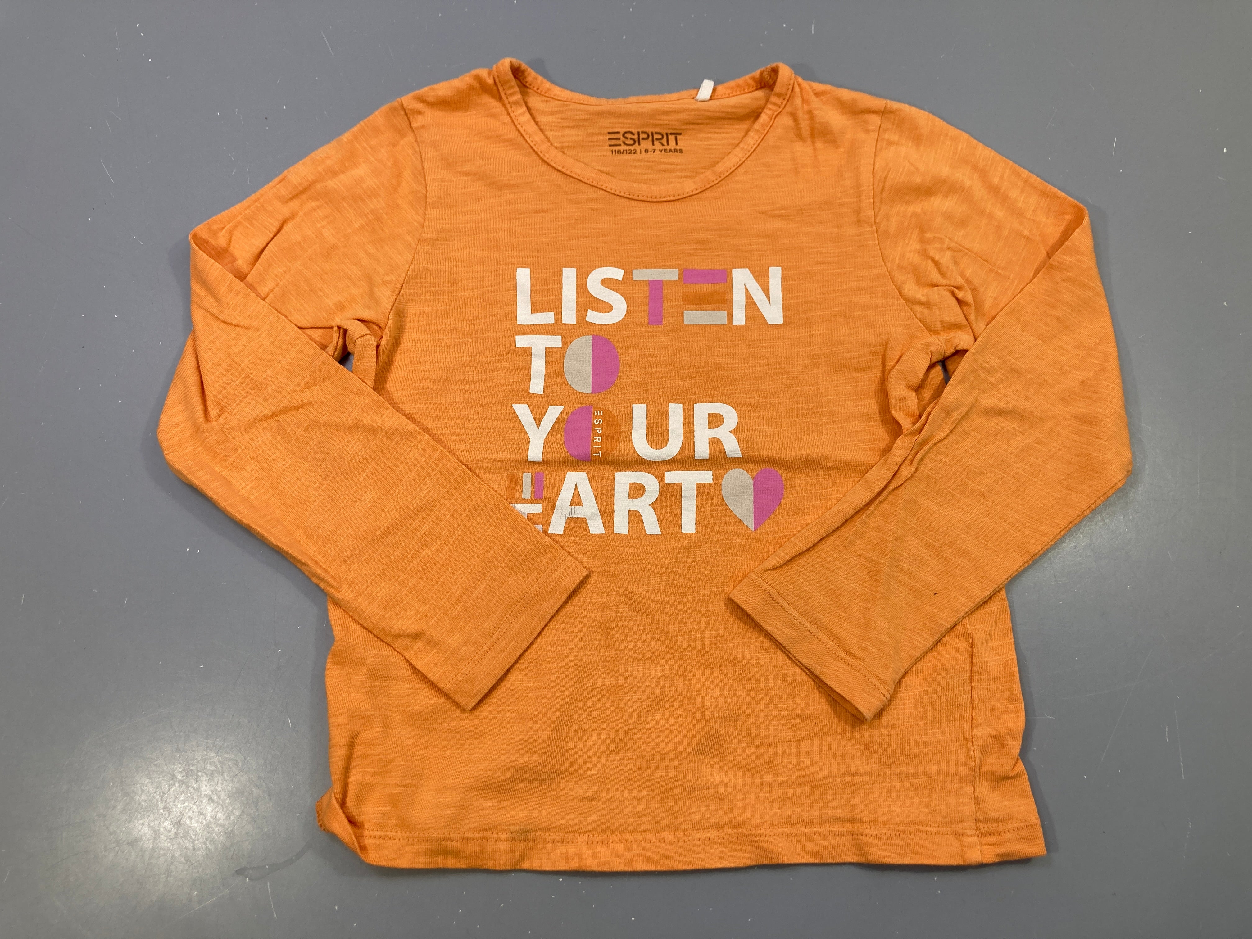 T-shirt m.l orange flammé imprimé 