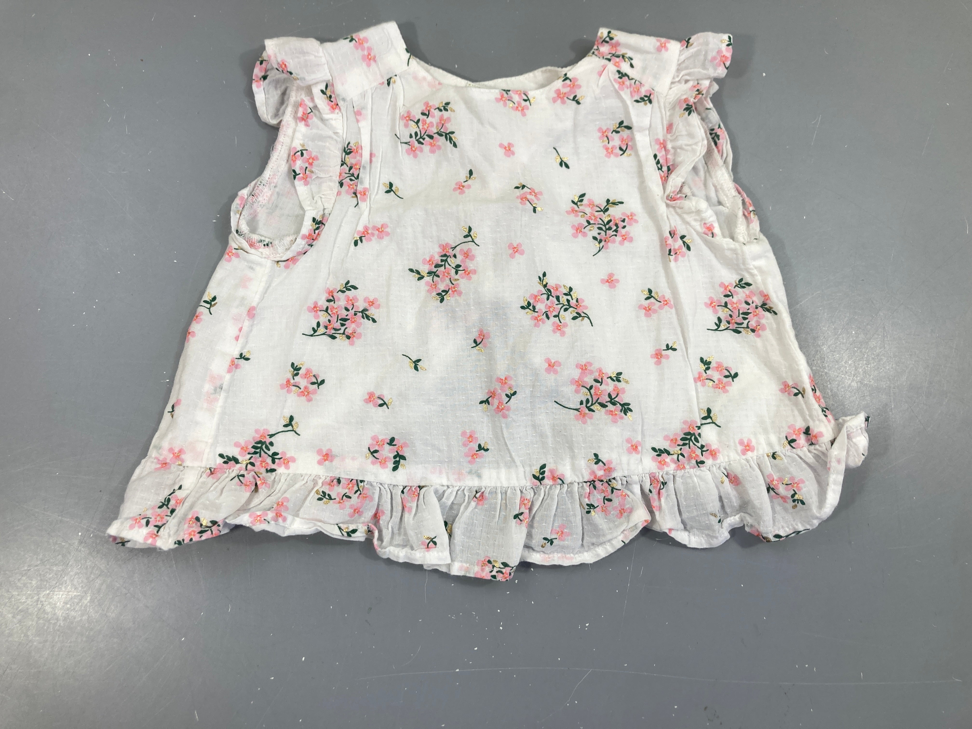 Blouse m.c blanche fleurs