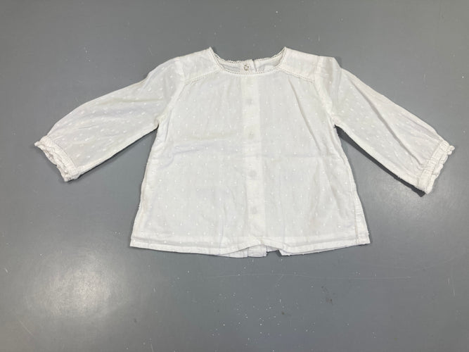 Chemisier ml blanc plumetis, moins cher chez Petit Kiwi
