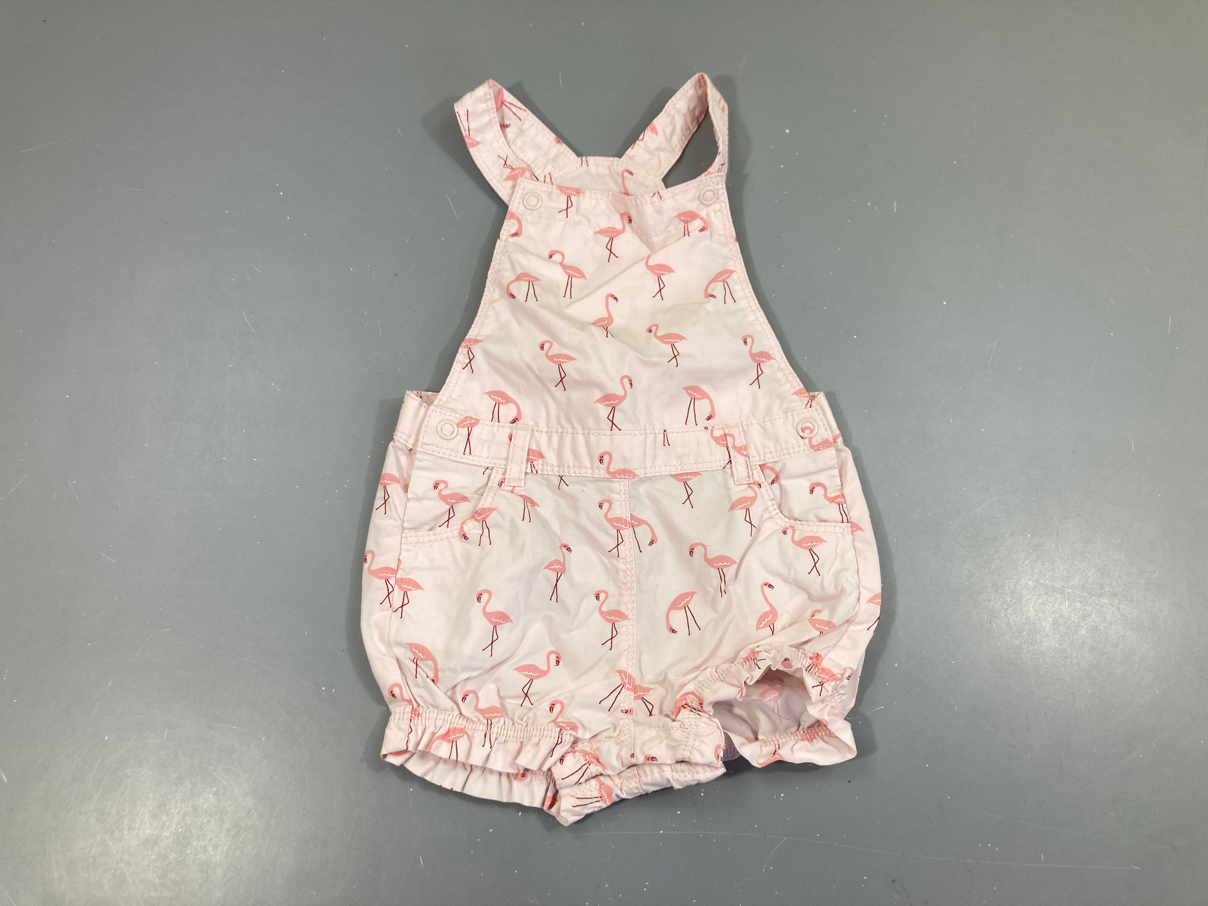 Salopette short rose flamant rose