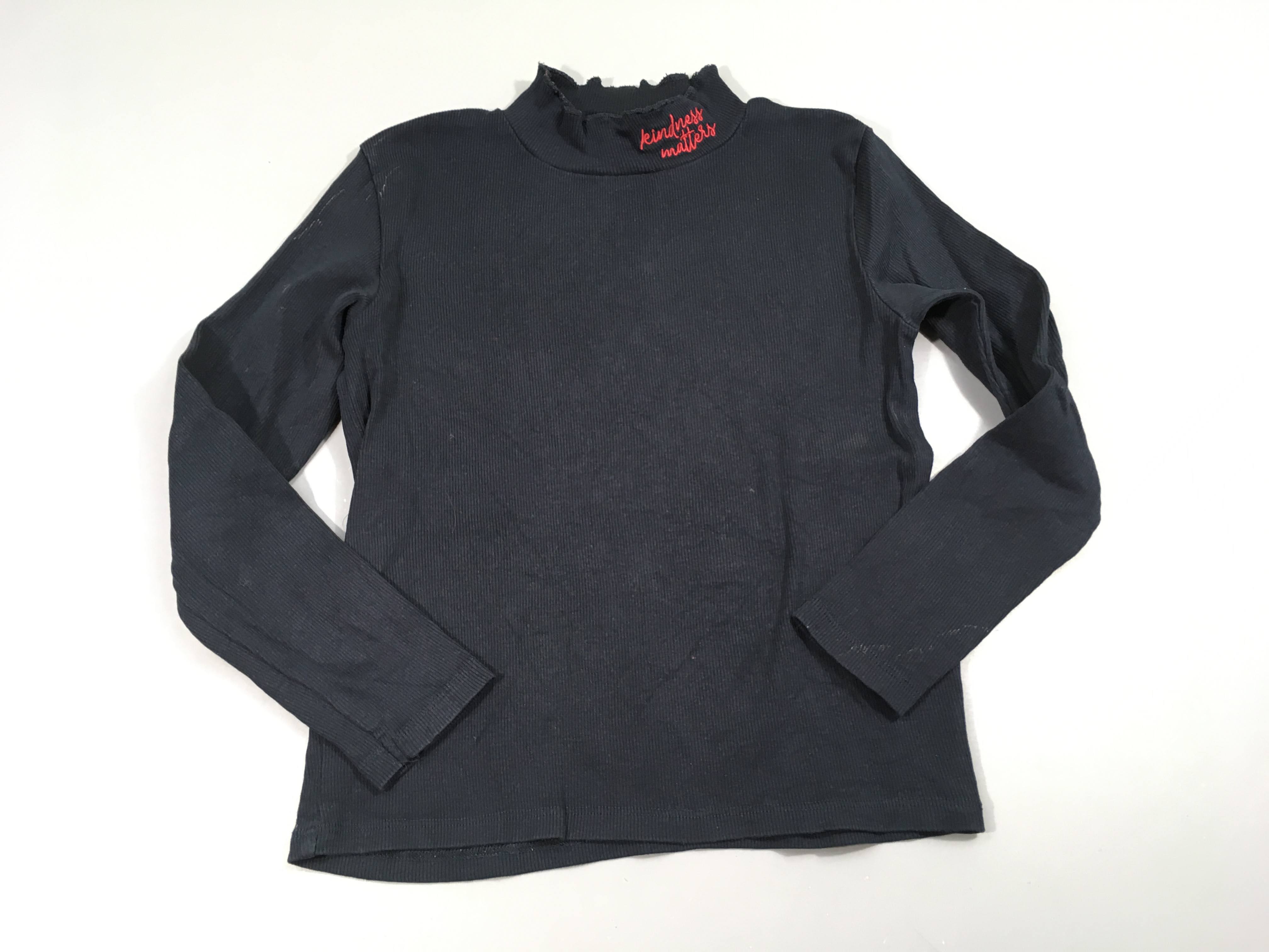 T-shirt col roulé côtes noir