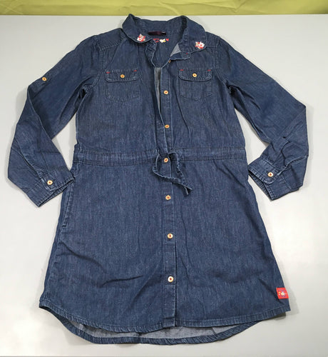 Robe m.l denim fleurs brodées, moins cher chez Petit Kiwi
