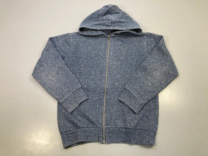 Sweat zippé capuche bleu chiné, moins cher chez Petit Kiwi