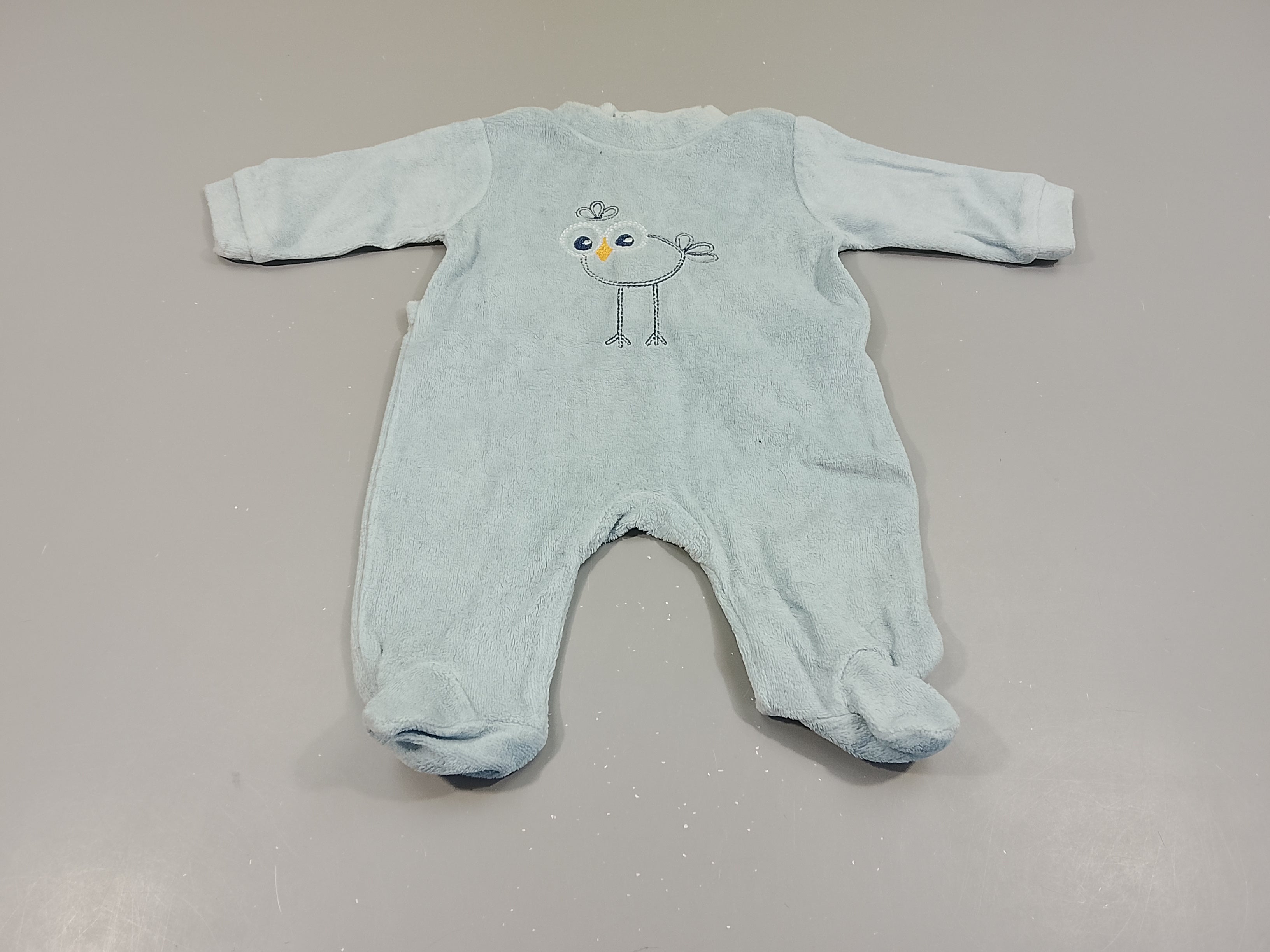 Pyjama velours bleu clair oiseau