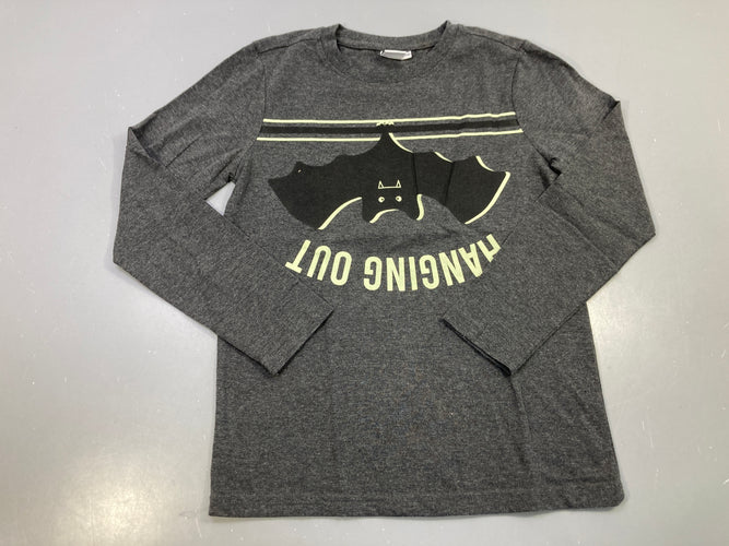 T-shirt m.l gris anthracite chiné, chauve-souris Hanging out Halloween, moins cher chez Petit Kiwi