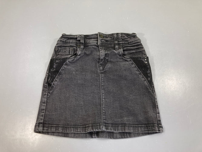 Jupe jean noir sequins, moins cher chez Petit Kiwi