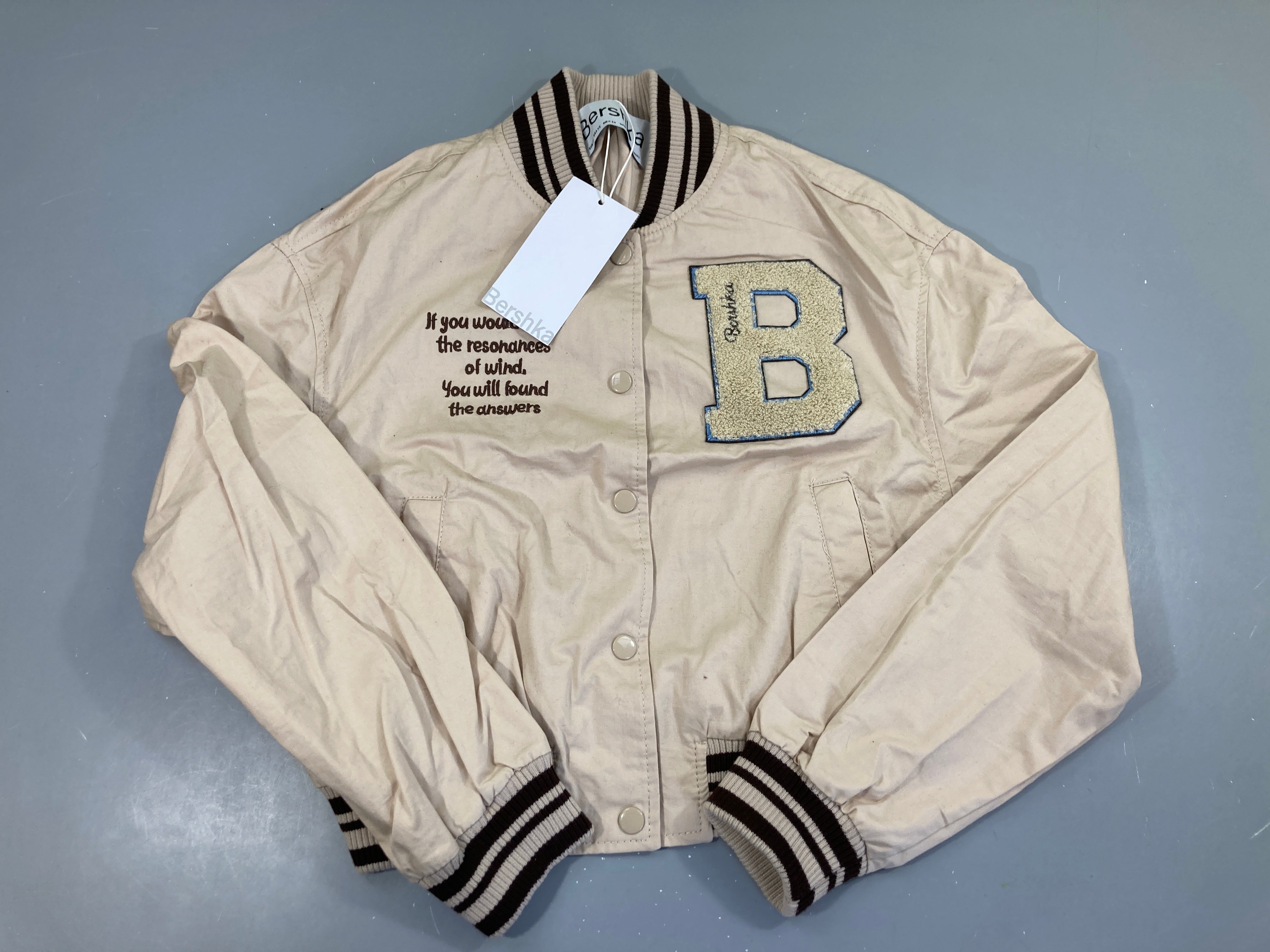 NEUF Veste blouson bomber sand beige