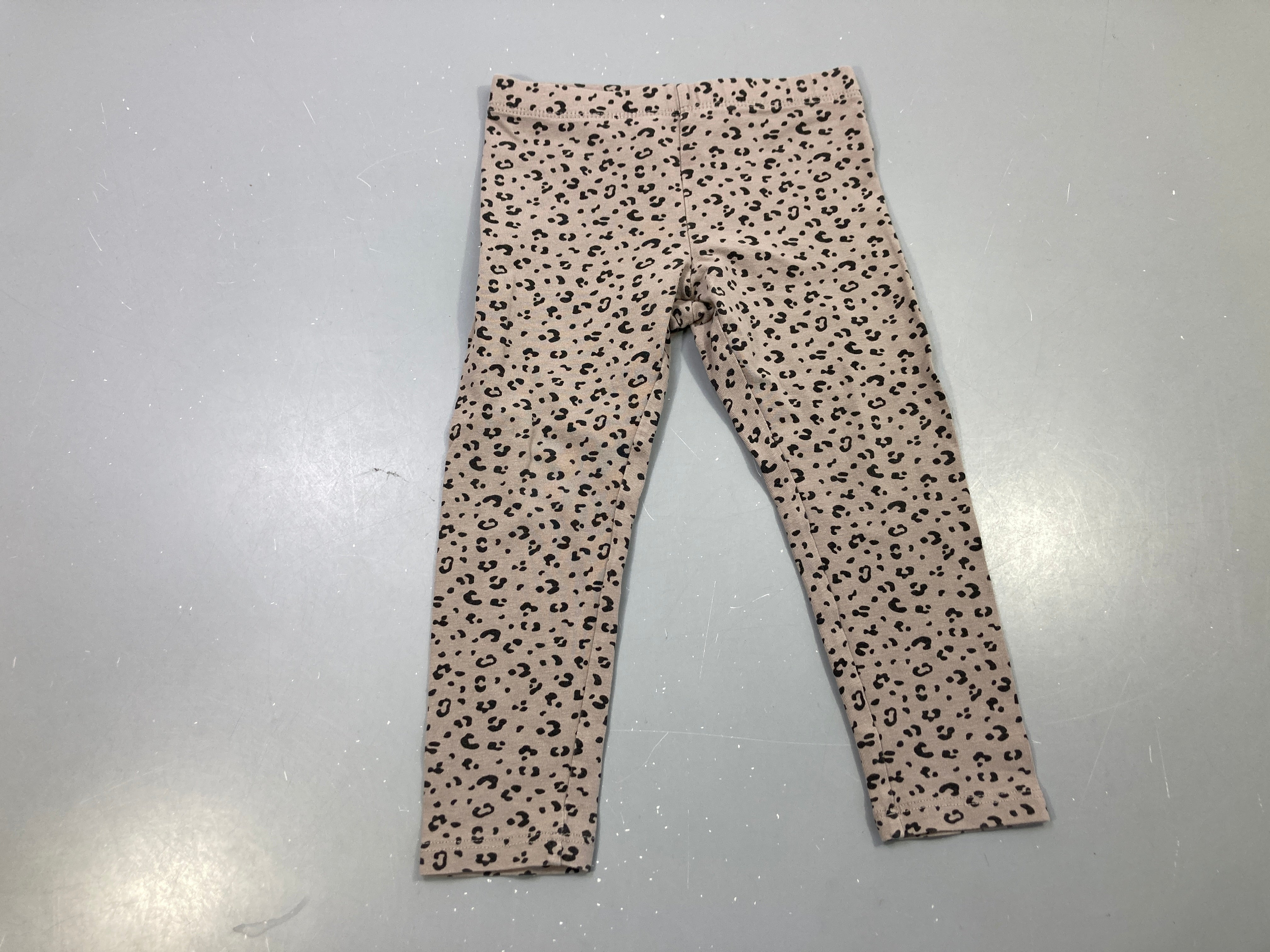 Legging taupe imprimé léopard noir