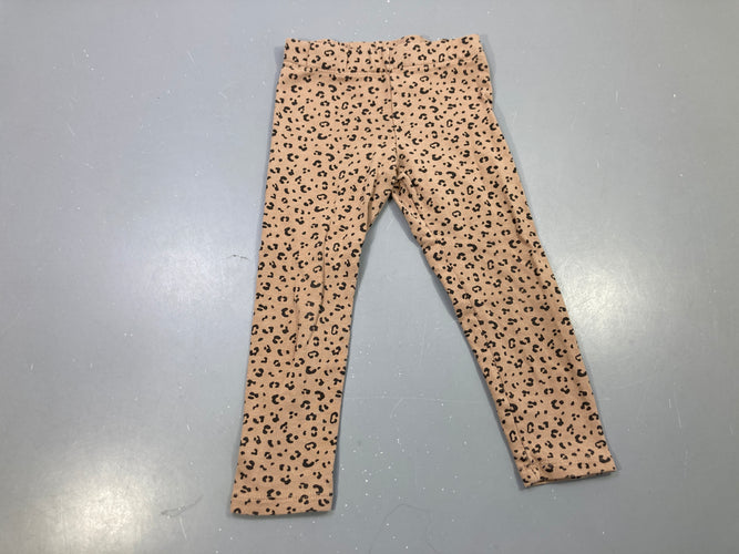 Legging camel imprimé léopard noir, moins cher chez Petit Kiwi