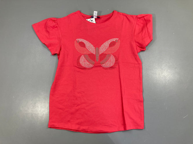 NEUF T-shirt m.c rose papillon (prix neuf 9,99€), moins cher chez Petit Kiwi