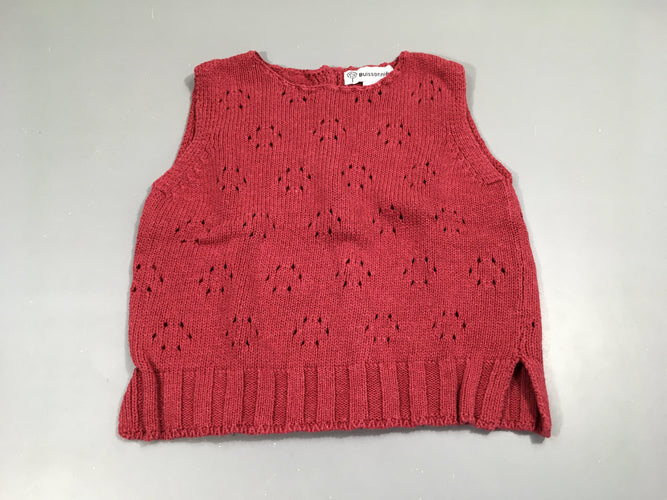 Pull s.m boutonné dos bordeaux, moins cher chez Petit Kiwi