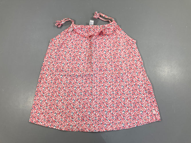 T-shirt fines bretelles feuillage rouge, moins cher chez Petit Kiwi