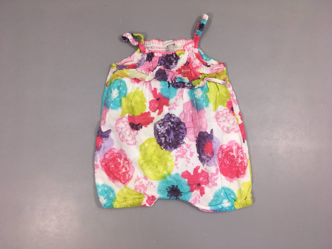 Combishort blanc effet taches couleurs, moins cher chez Petit Kiwi