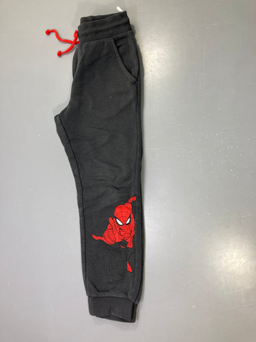 Pantalon jogging gris anthracite molleton, imprimé Spider-Man, cordon rouge, moins cher chez Petit Kiwi